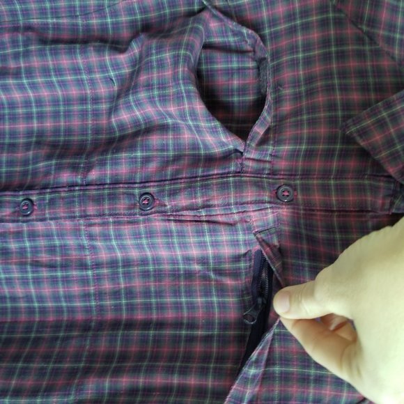 Columbia purple plaid button up pockets top medium - Picture 10 of 12